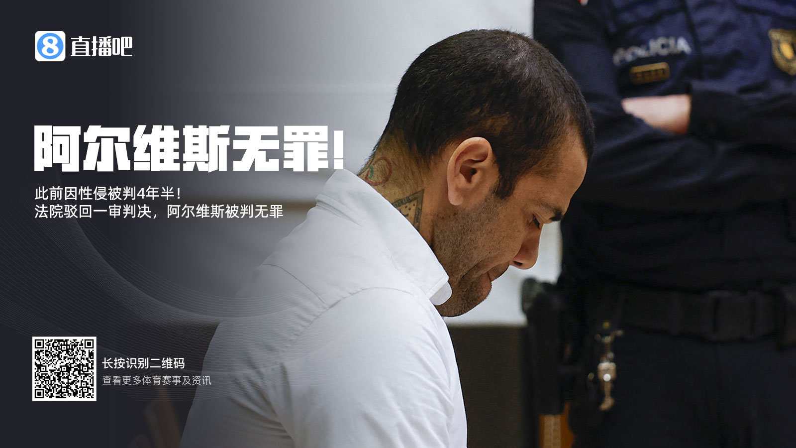 此前被判4年半！阿爾維斯上訴成功無罪釋放 加泰高院駁回一審判決
