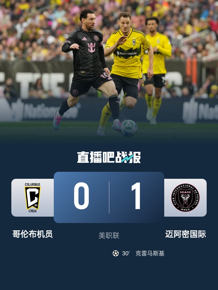 5勝3平！邁阿密國際是本賽季唯一美職聯比賽不敗球隊